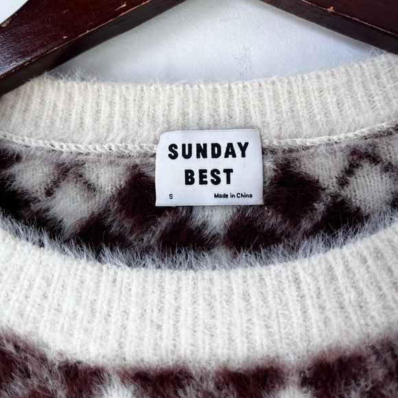 🔻 Aritzia Sunday Best Kitten Argyle Cropped Sweater - Picture 8 of 10